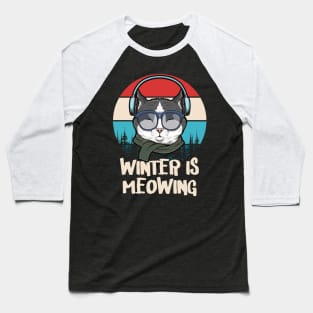 Funny Cat Motif Winter Scarf Cat Gift Baseball T-Shirt